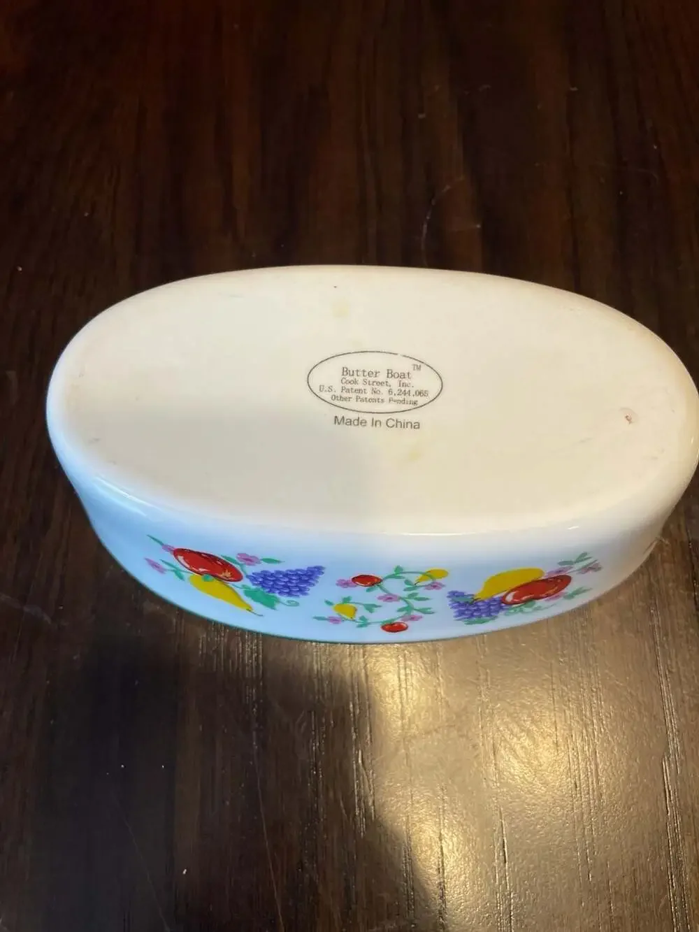 Cook Street Fruit Design Butter Boat Covered Dish